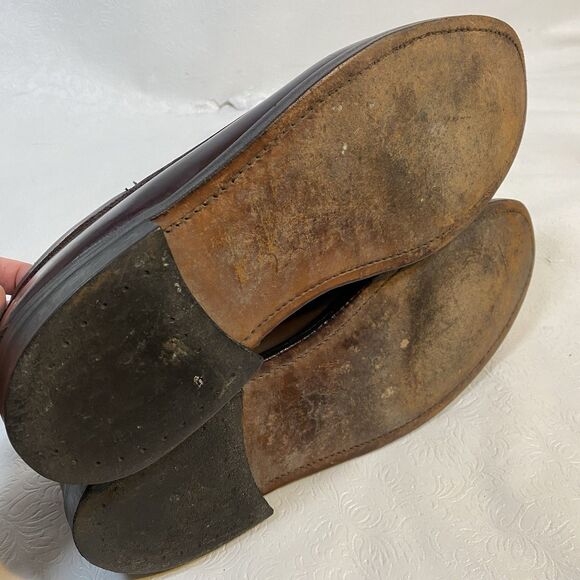 LL Bean Mens 14D Brown Leather Oxford Moc-Toe Shoes - Picture 9 of 15